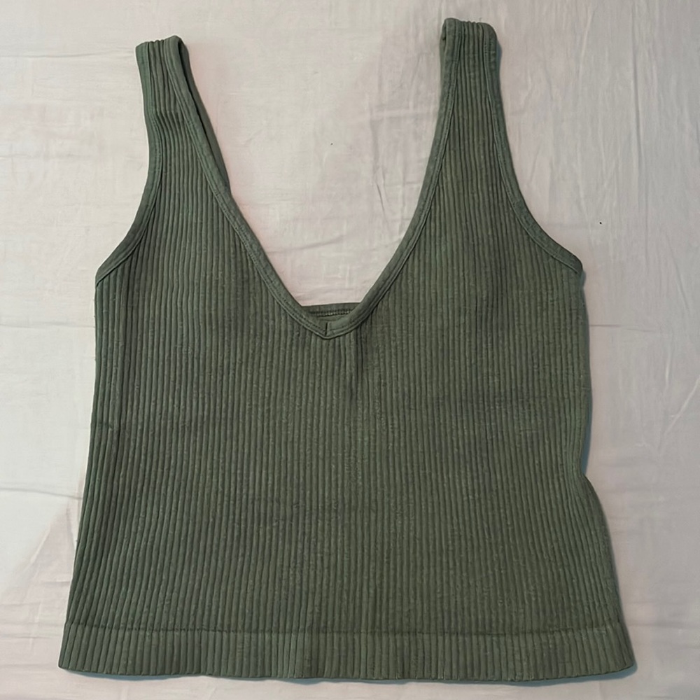 Free People green ribbed tank top
